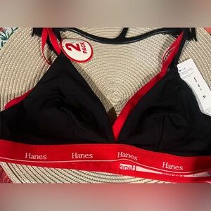 Hanes Originals 2 Pack Cotton Stretch Triangle Bralettes Size Extra Small NWT